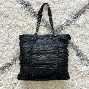 CHANEL Black Lambskin Sharpei Tote with Silver Hardware 💕